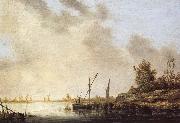 Aelbert Cuyp A River Scene with Distant Windmills USA oil painting artist